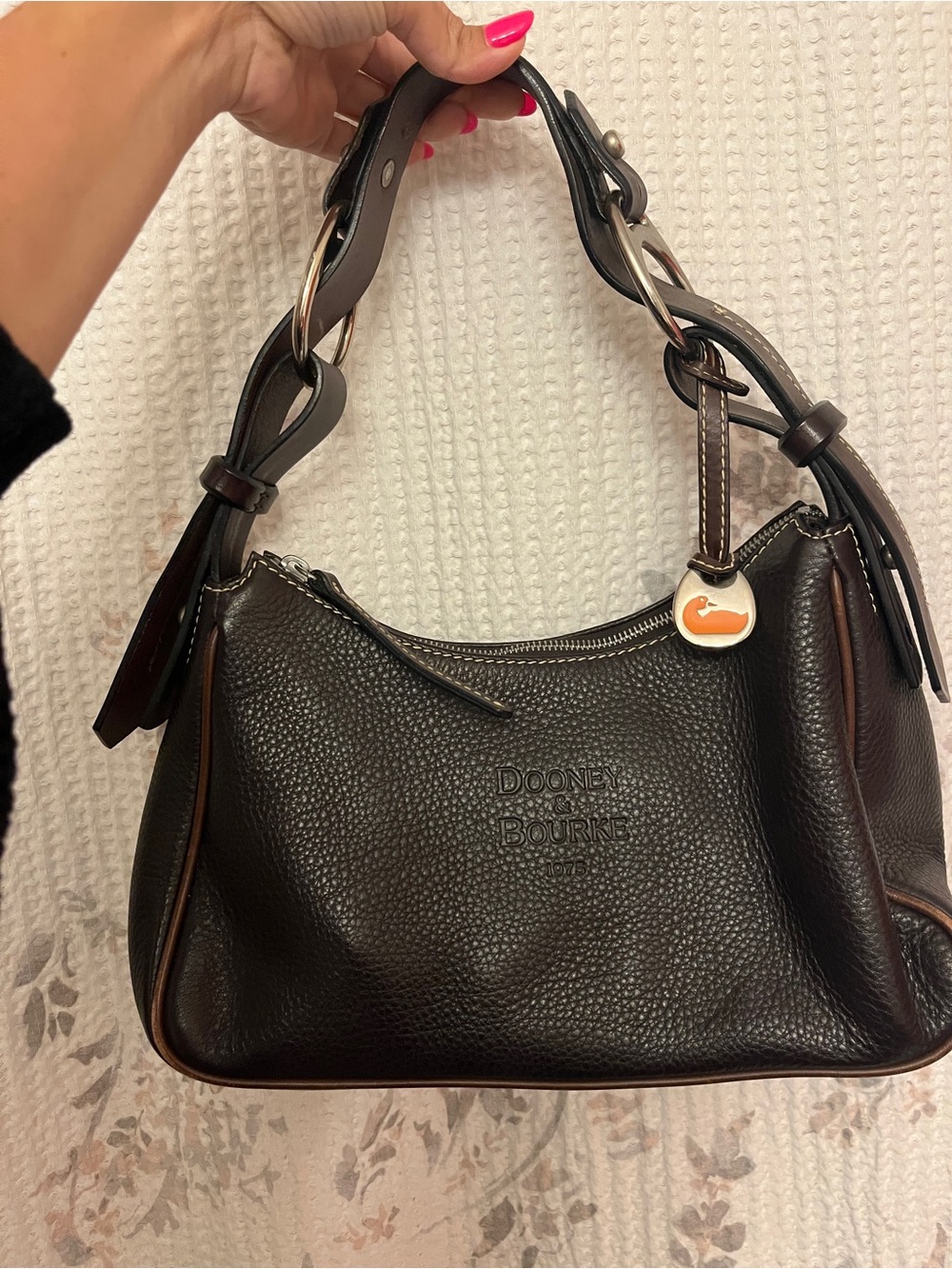 Dooney & Bourke Pebbled Leather Brown Shoulder Bag